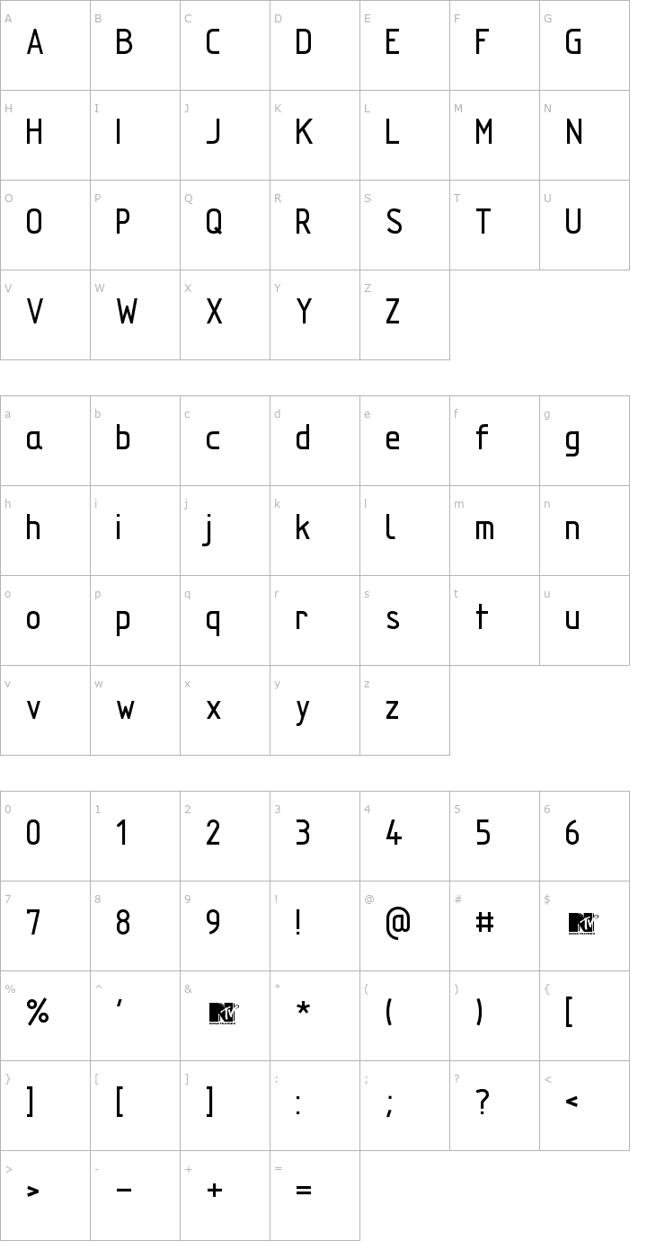 Character Map TechnicznaPomoc Font