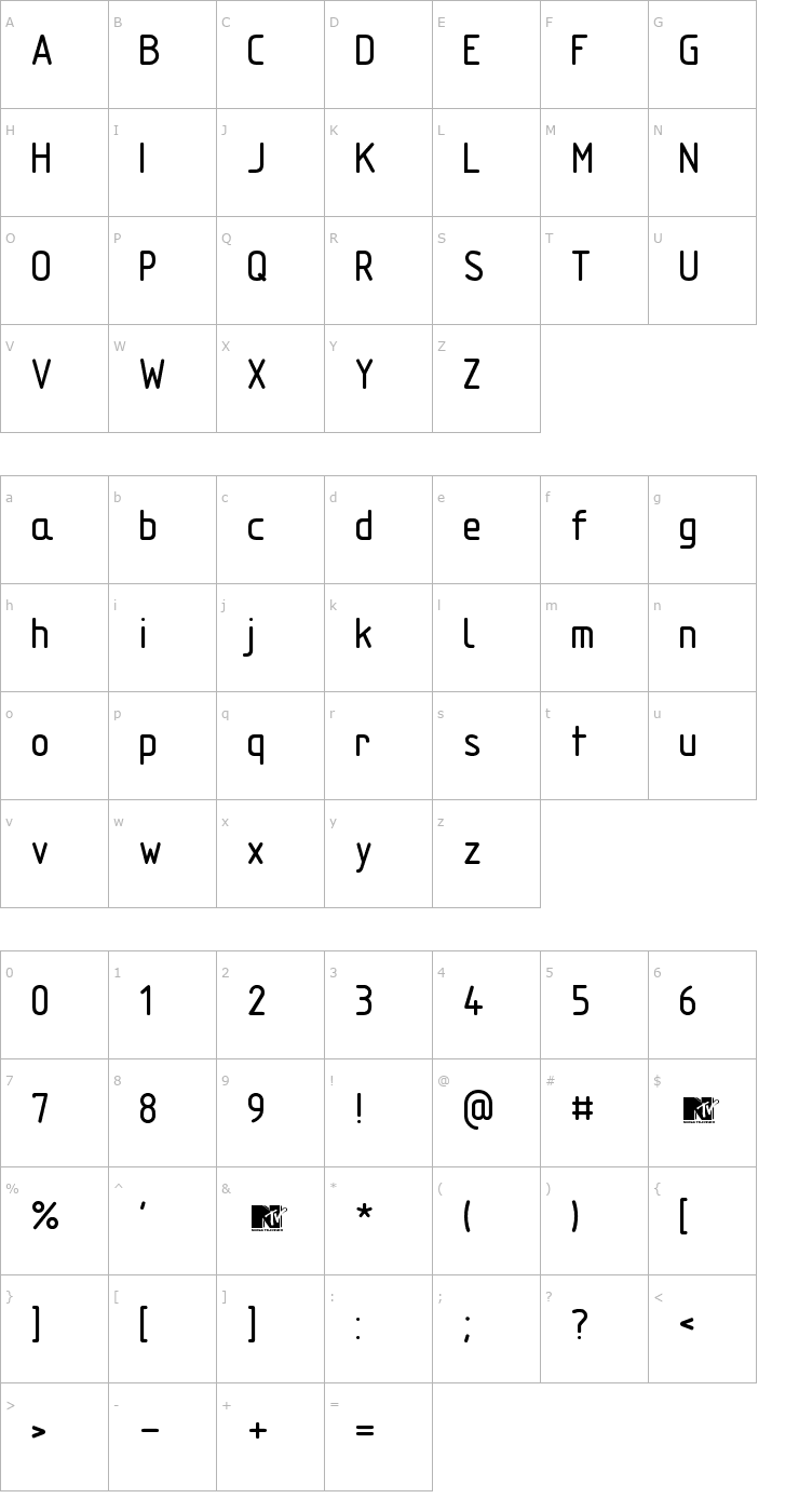Character Map TechnicznaPomocRound Font