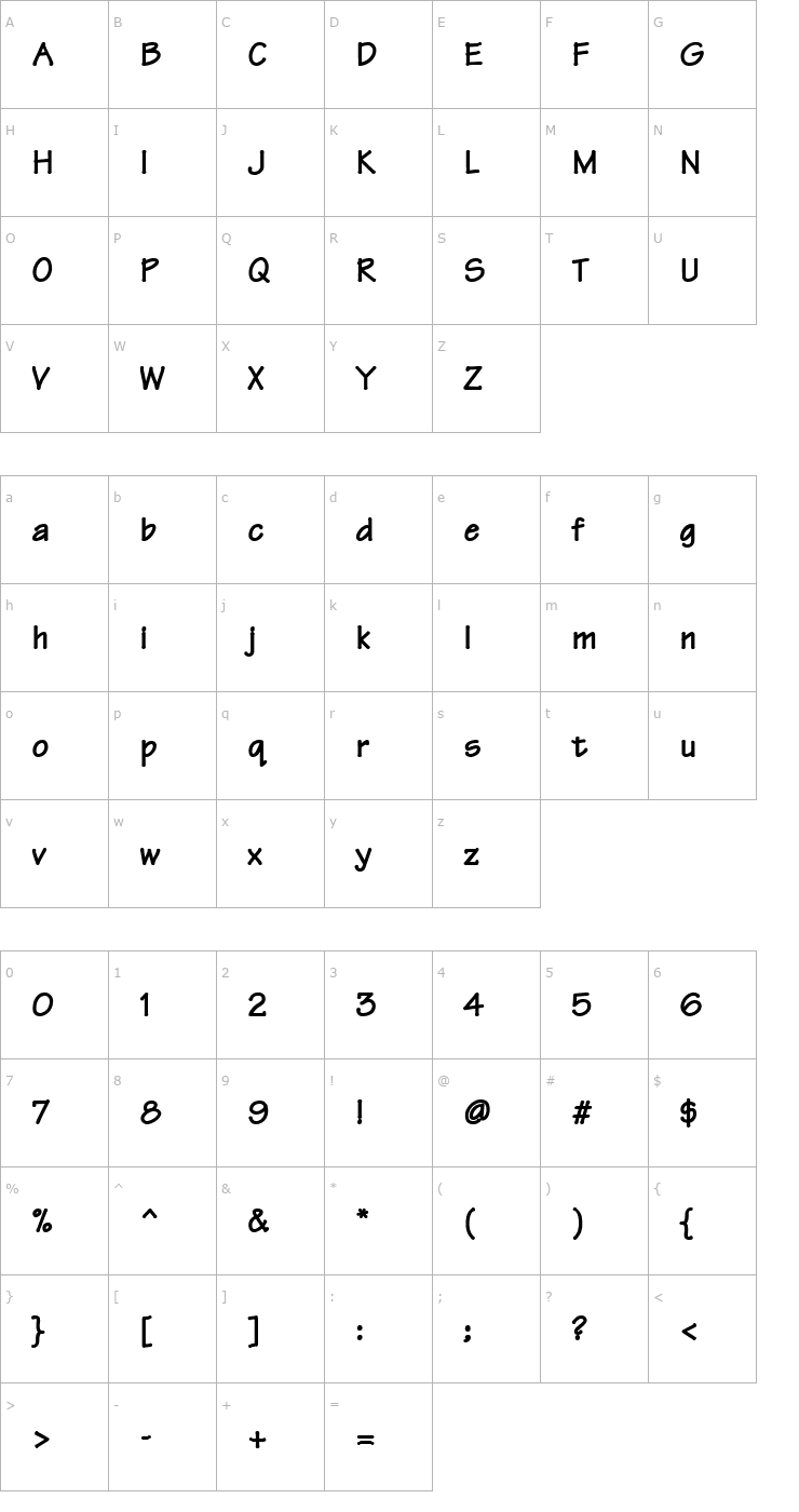 Character Map Techno Heavy Bold Font