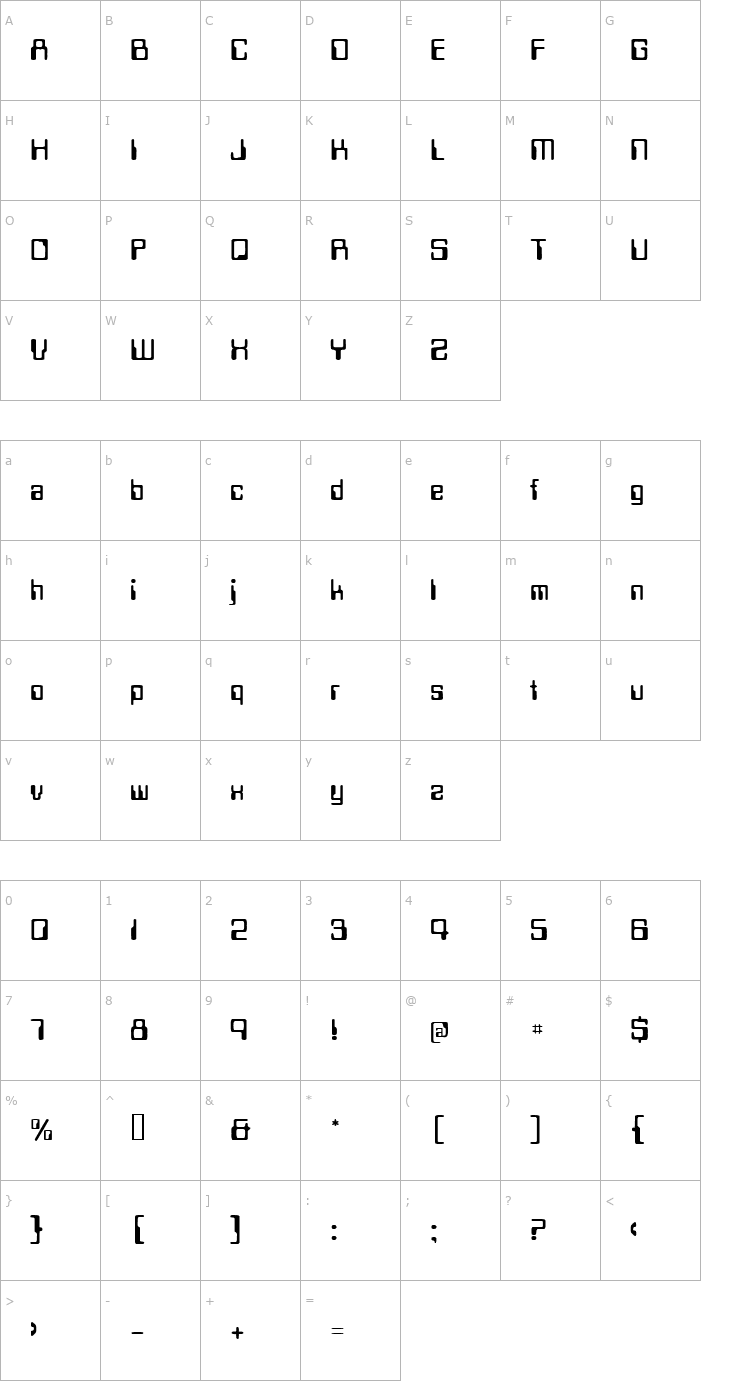 Character Map TechSchool Font