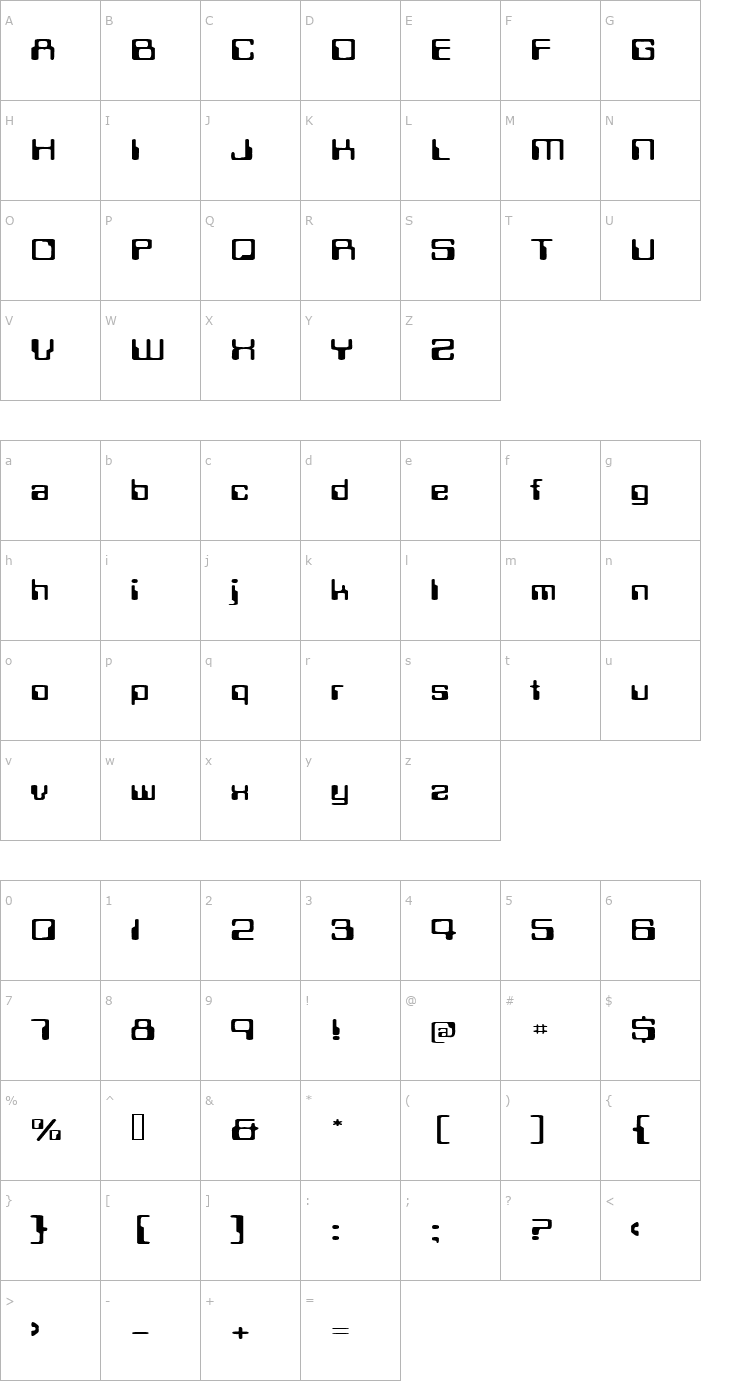 Character Map TechSchoolExtended Font