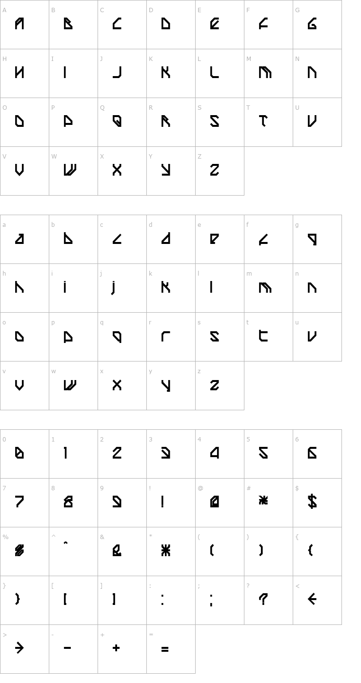 Character Map TechstepBlack Font