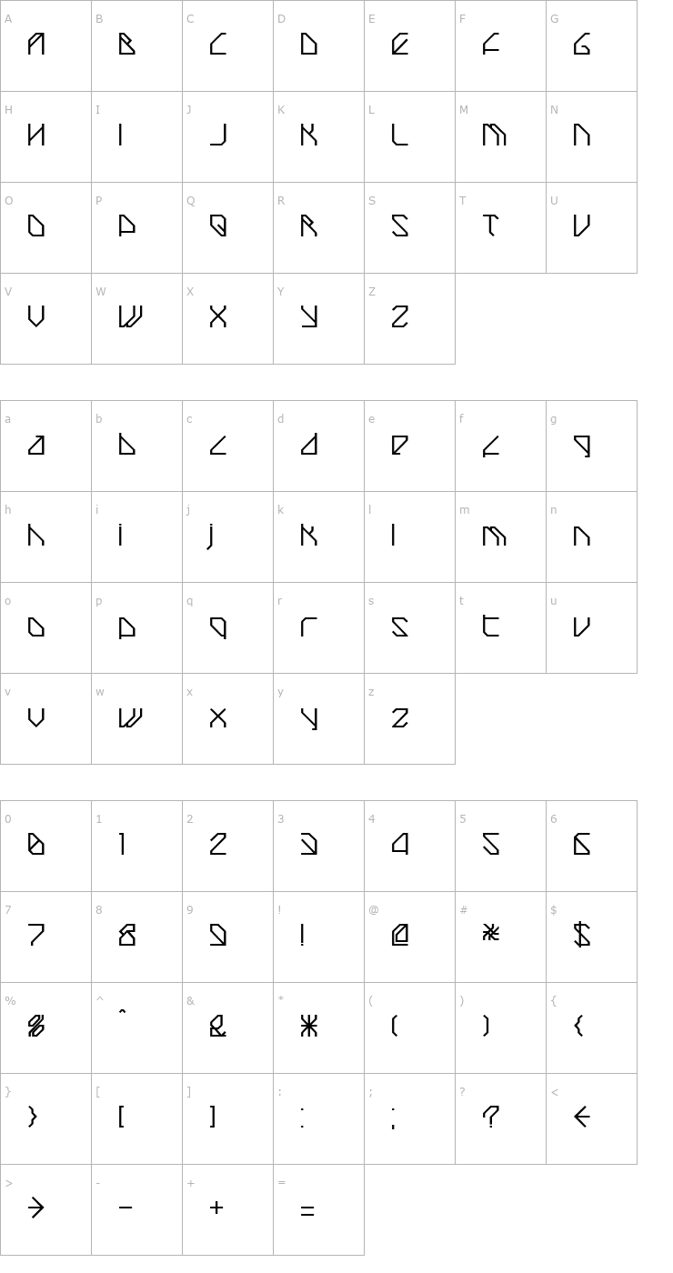 Character Map TechstepMedium Font