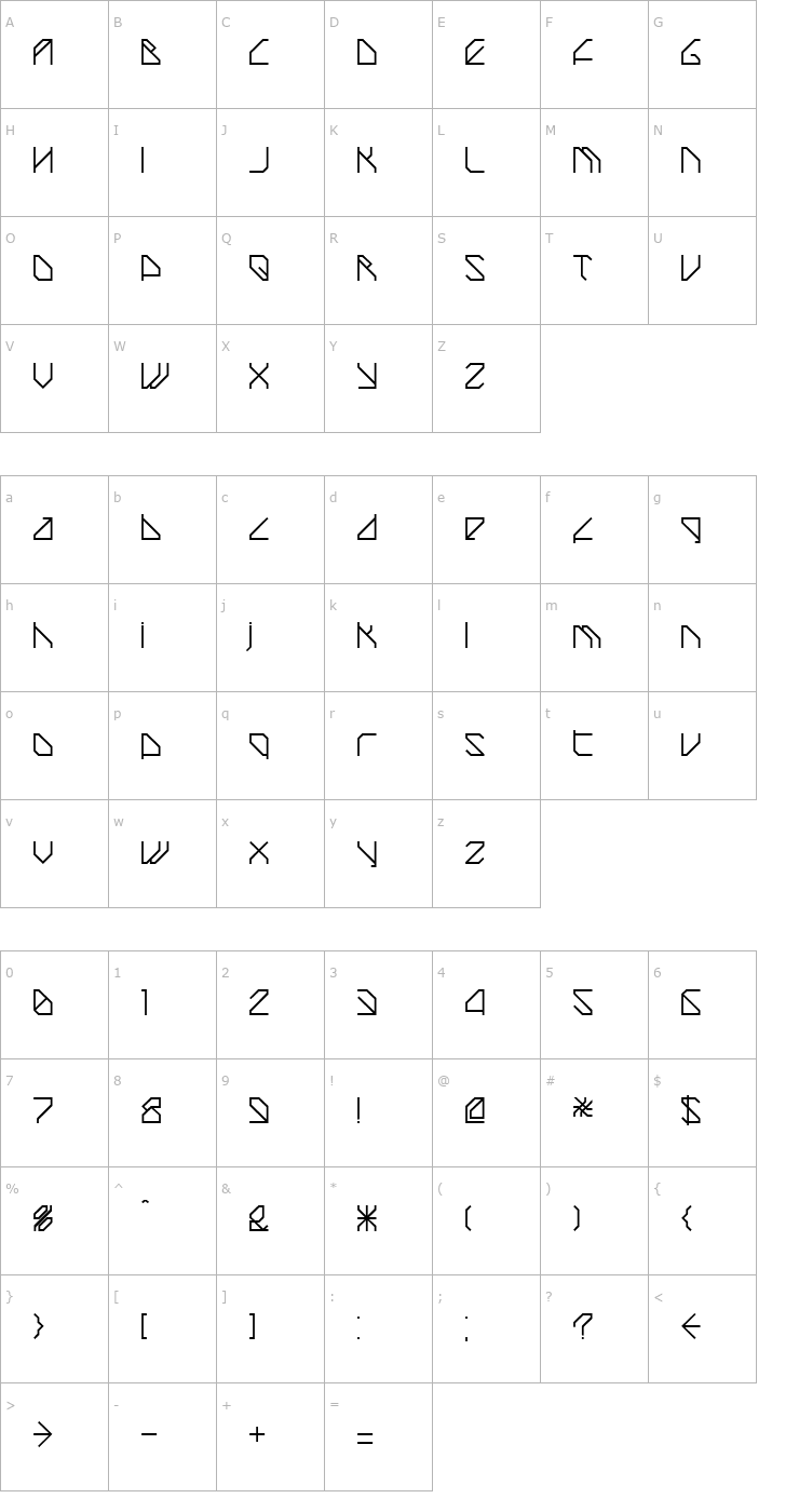 Character Map TechstepRegular Font