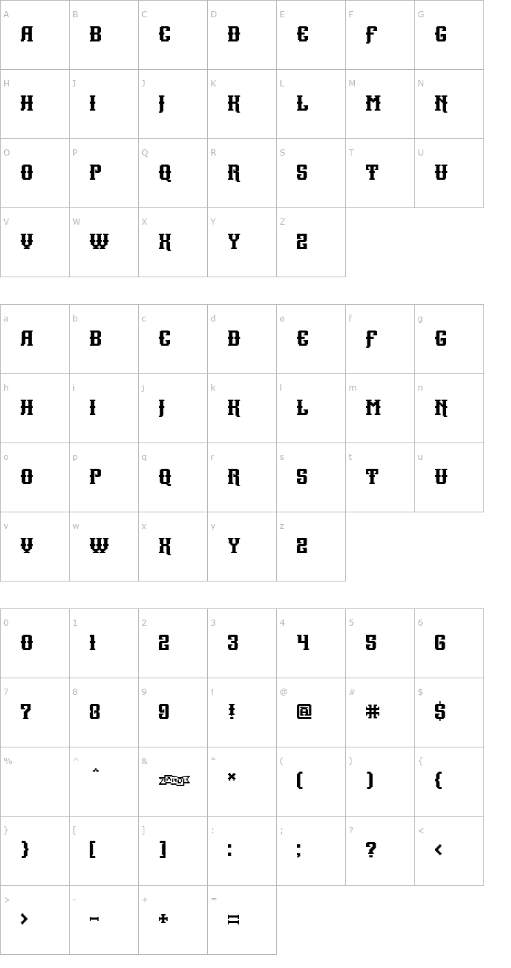 Character Map Tekilla Font