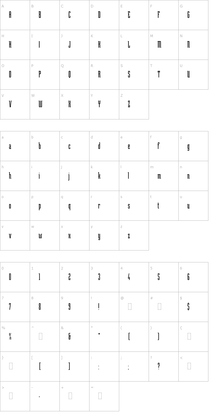 Character Map TeknikPlain Font