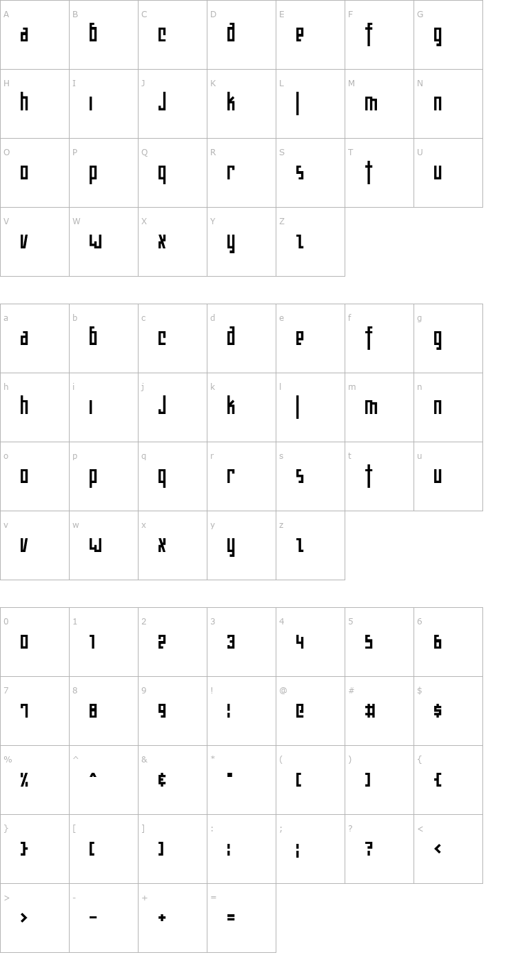 Character Map Teknobe Font