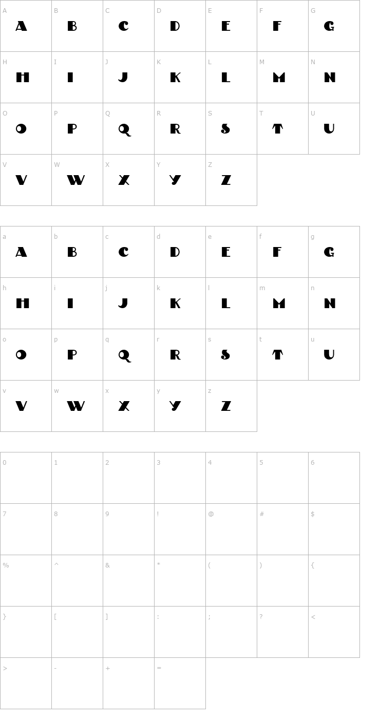 Character Map Tekov Font