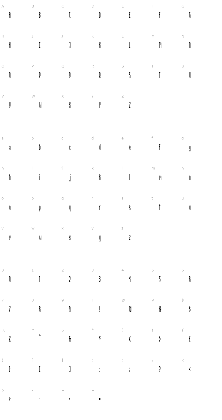 Character Map TekStencil OTF Font