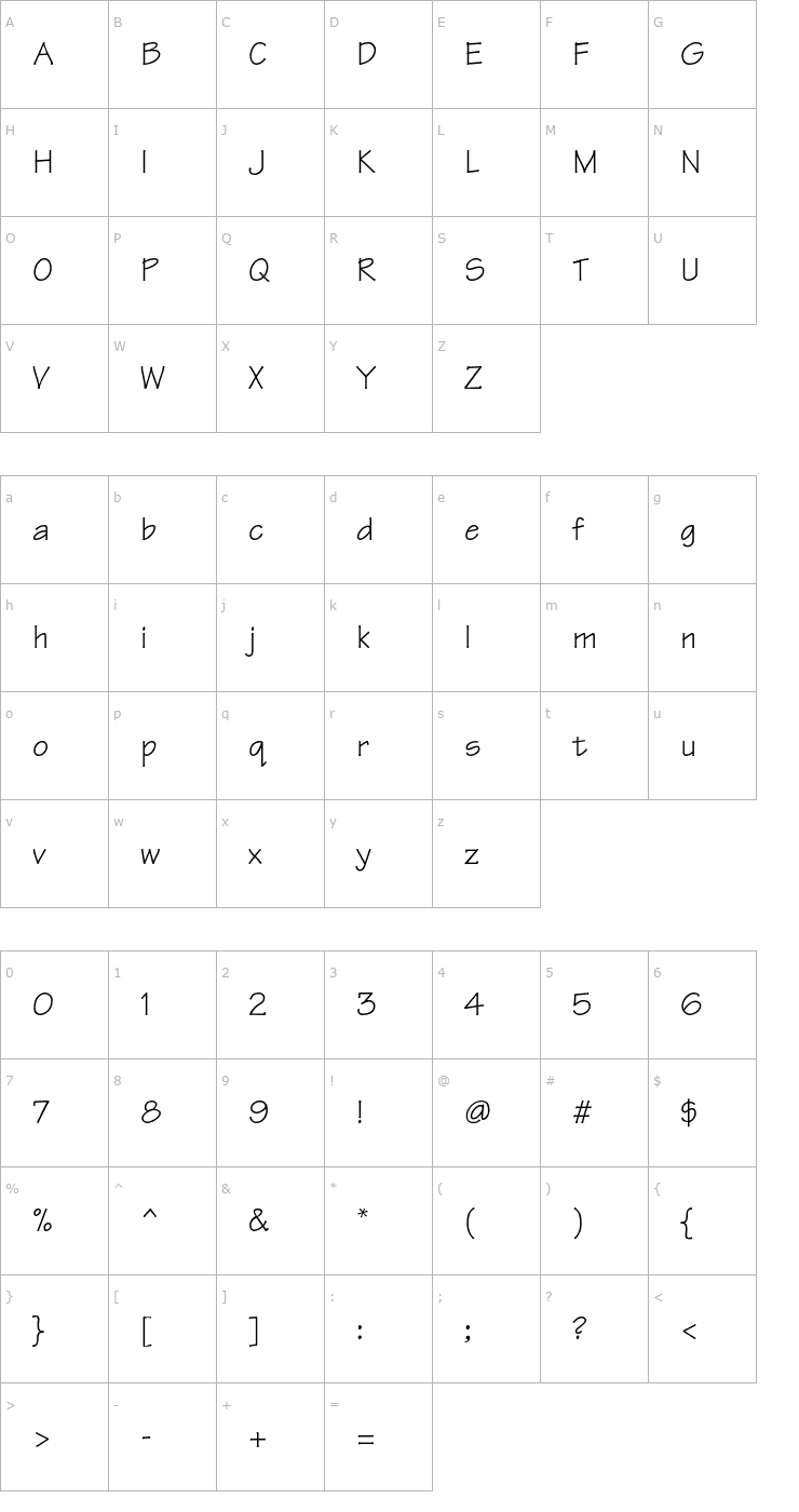 Character Map Tekton OTF Font