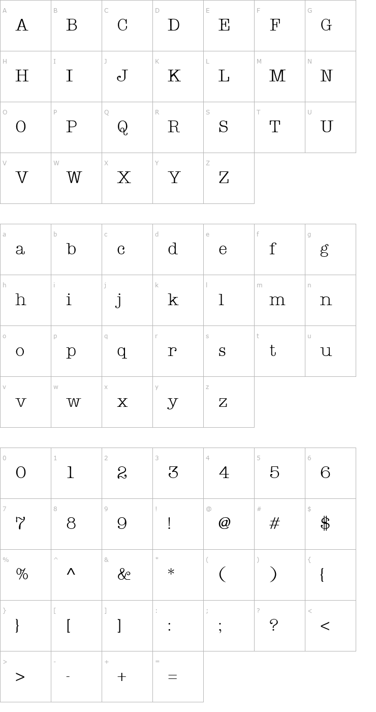 Character Map Teletype Regular Font