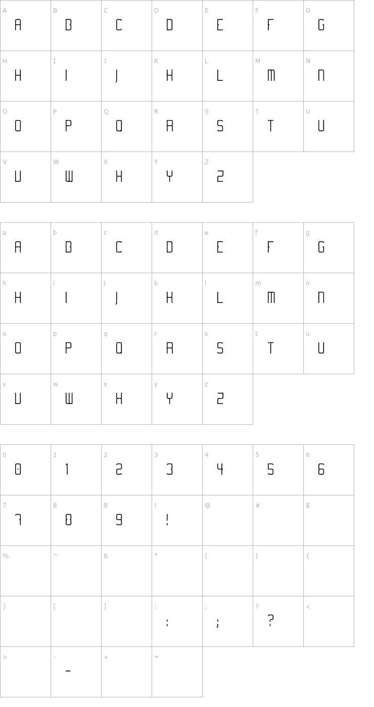 Character Map Temanotica Font