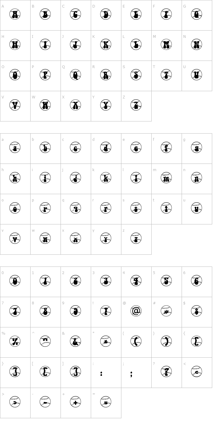 Character Map Tennisball Becker Font