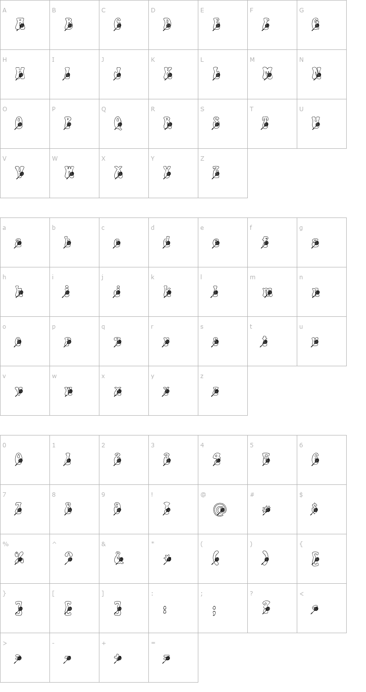 Character Map Tennisracket Becker Font