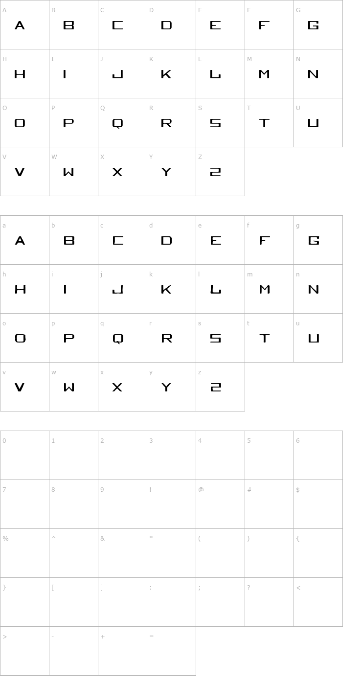 Character Map Tequila Heights Sobria Borracha Font