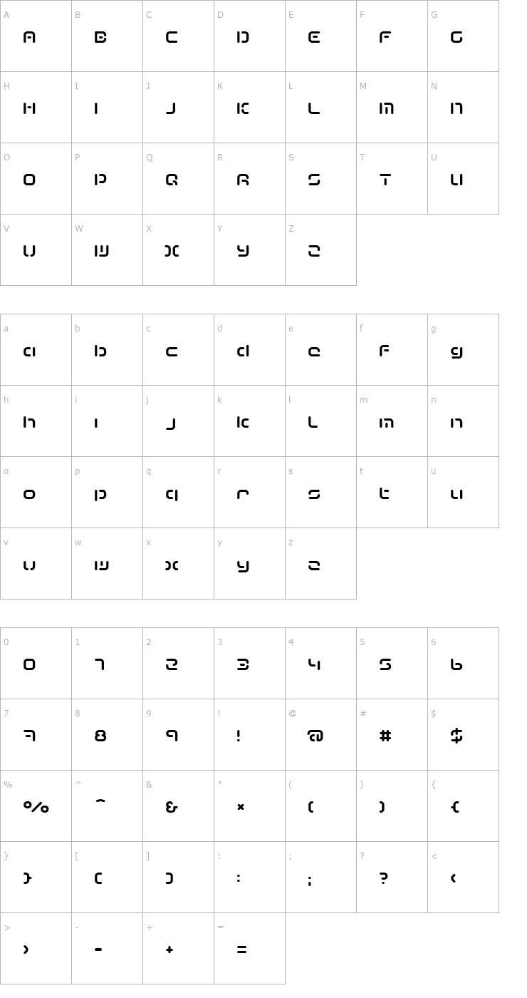 Character Map Term RegAaa Font