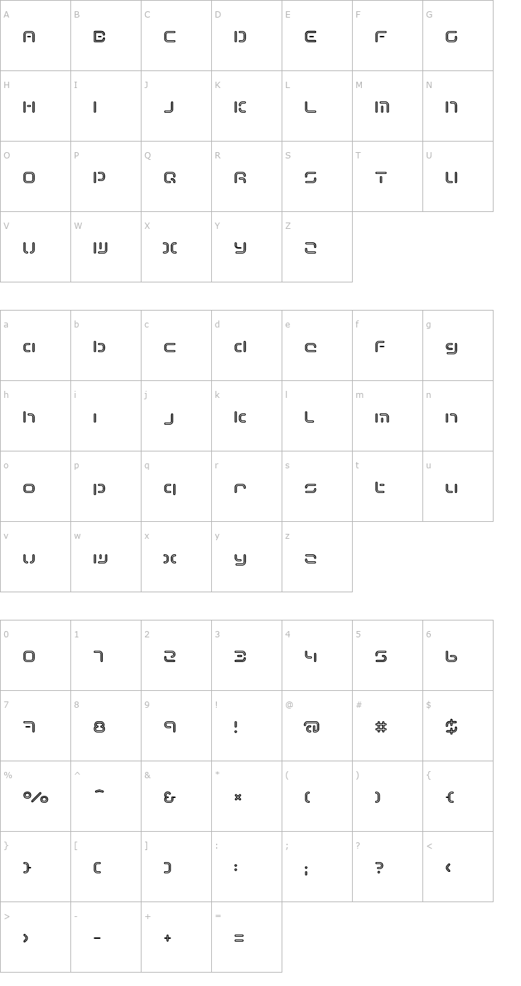 Character Map Term-RegBbb Font