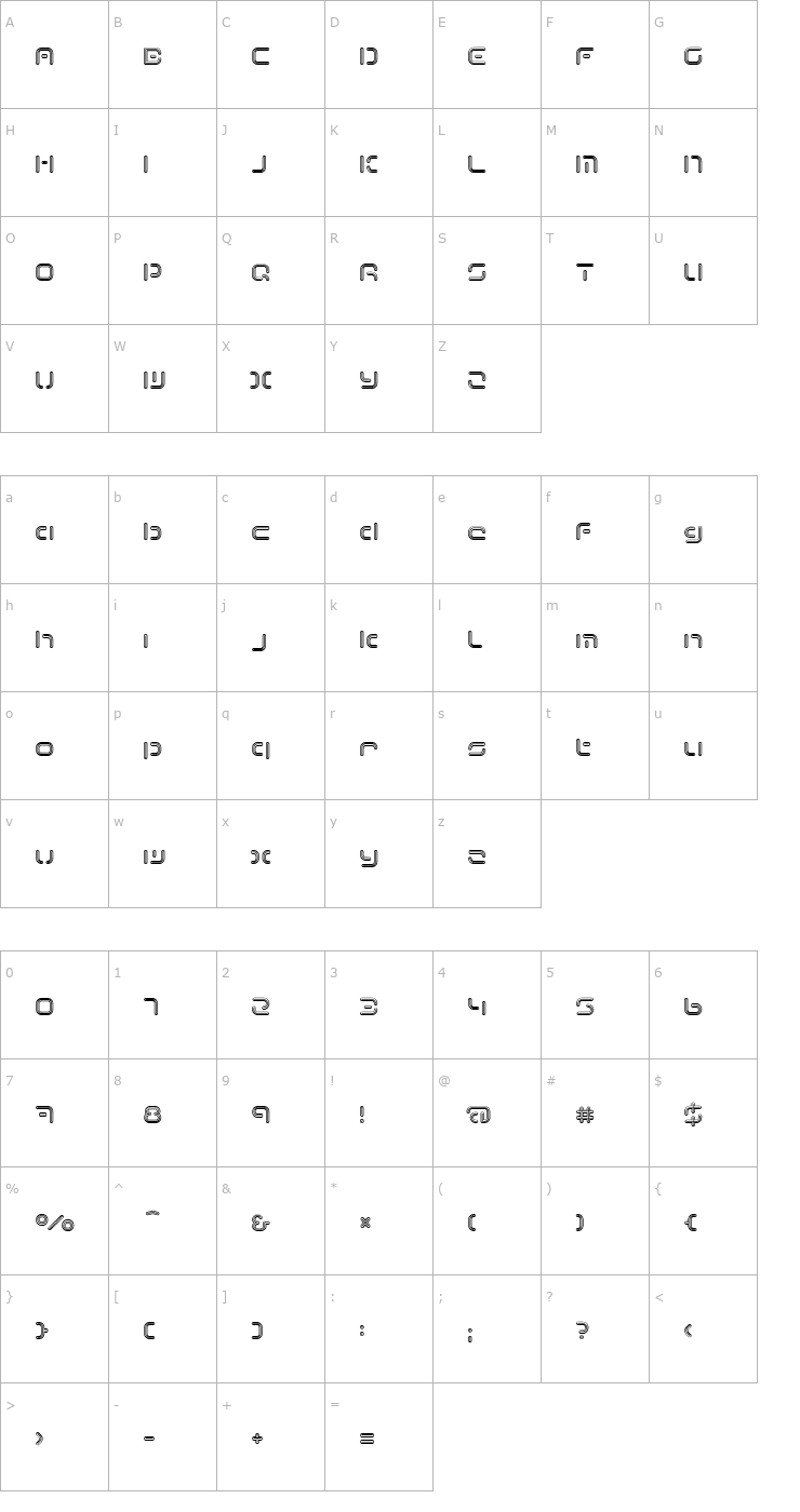 Character Map Term-RegCcc Font