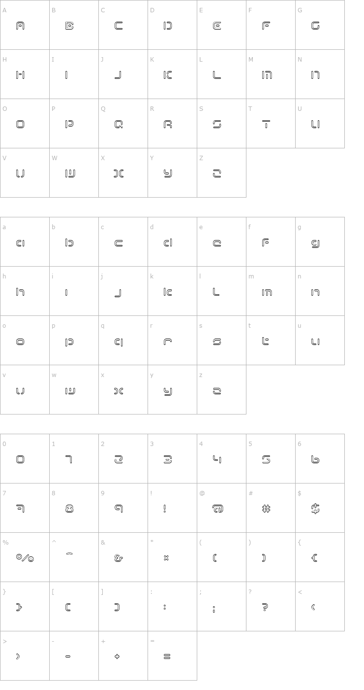 Character Map Term-RegDdd Font