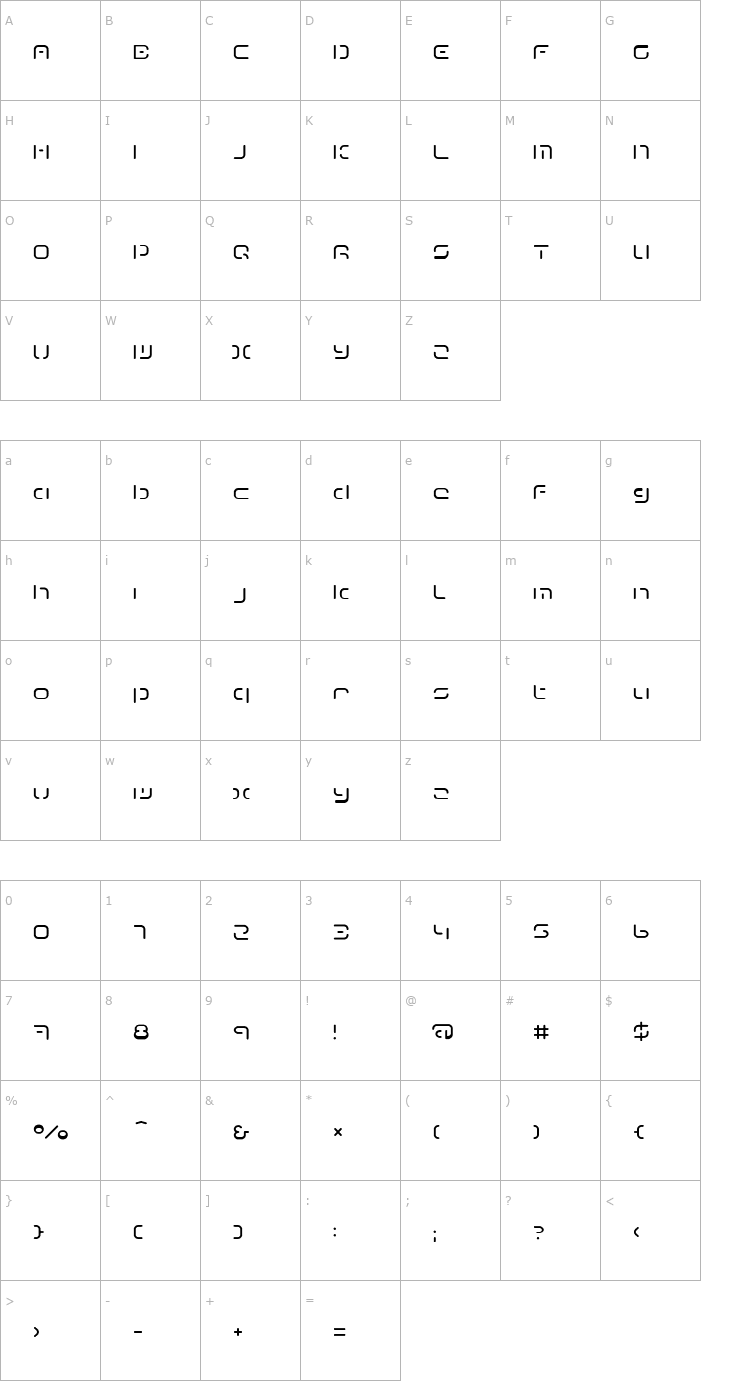 Character Map Term-RegEee Font