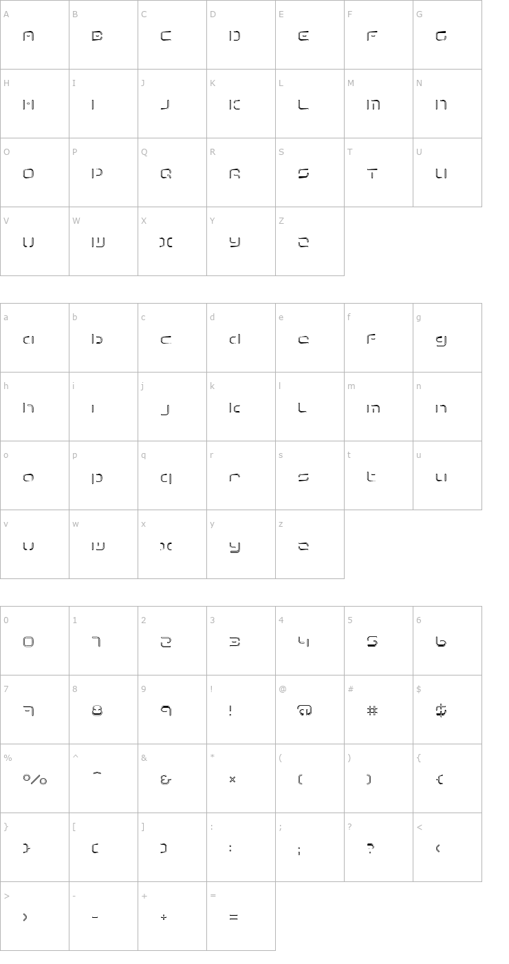 Character Map Term-RegFff Font