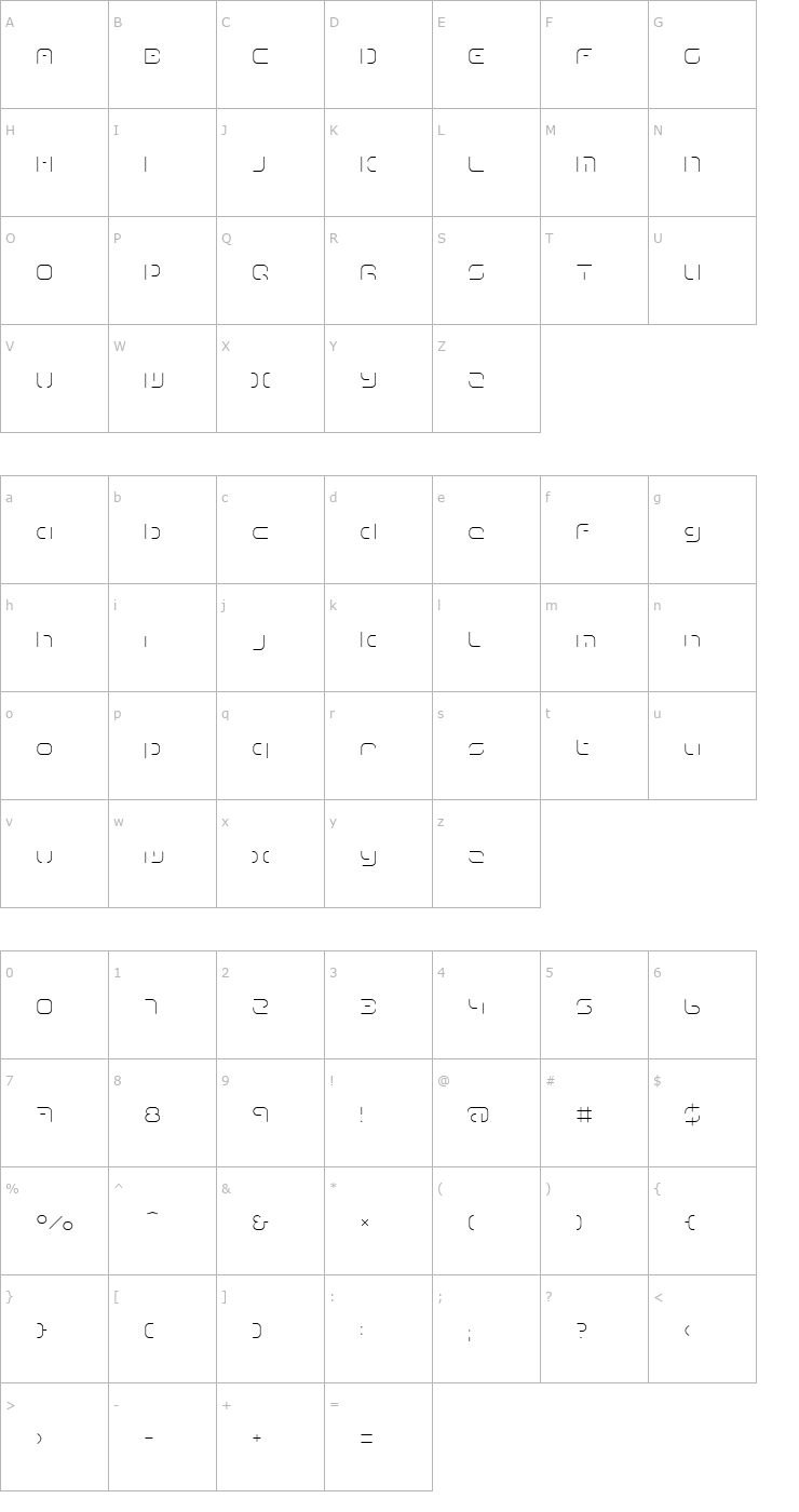 Character Map Term-RegGgg Font
