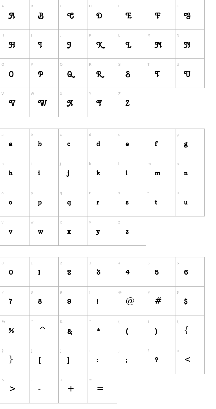 Character Map Terra Normal Font