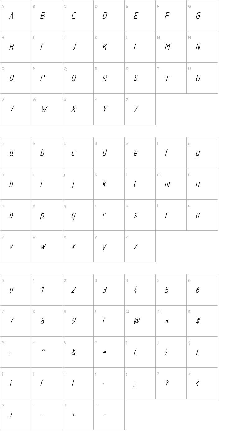 Character Map TGL 31034-2 Font