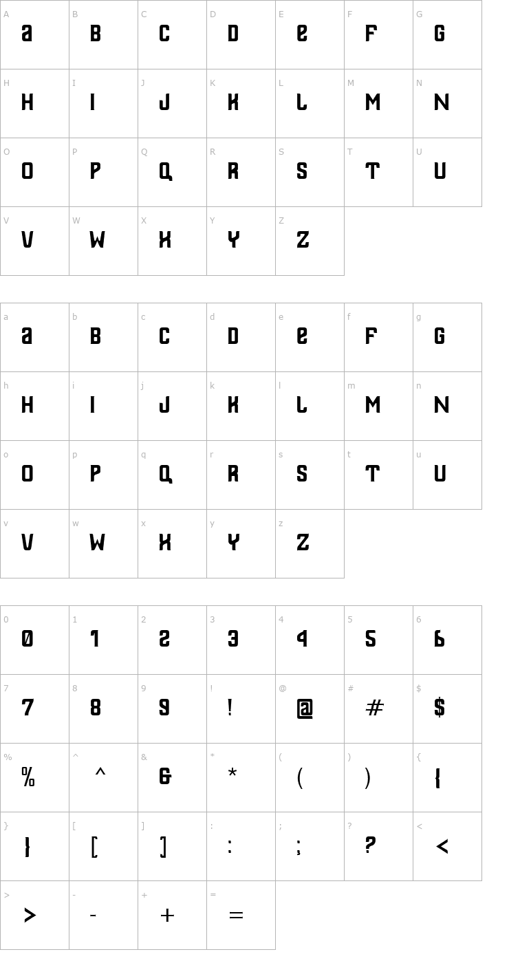 Character Map Thailandesa Font