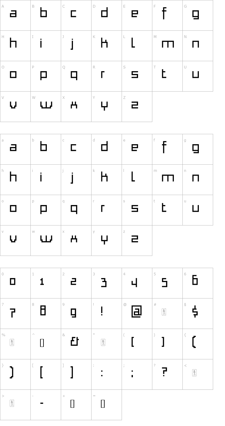 Character Map Thapkie MG Font