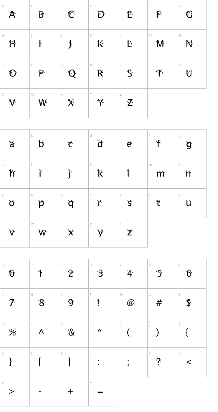 Character Map That Darn Cat! Font