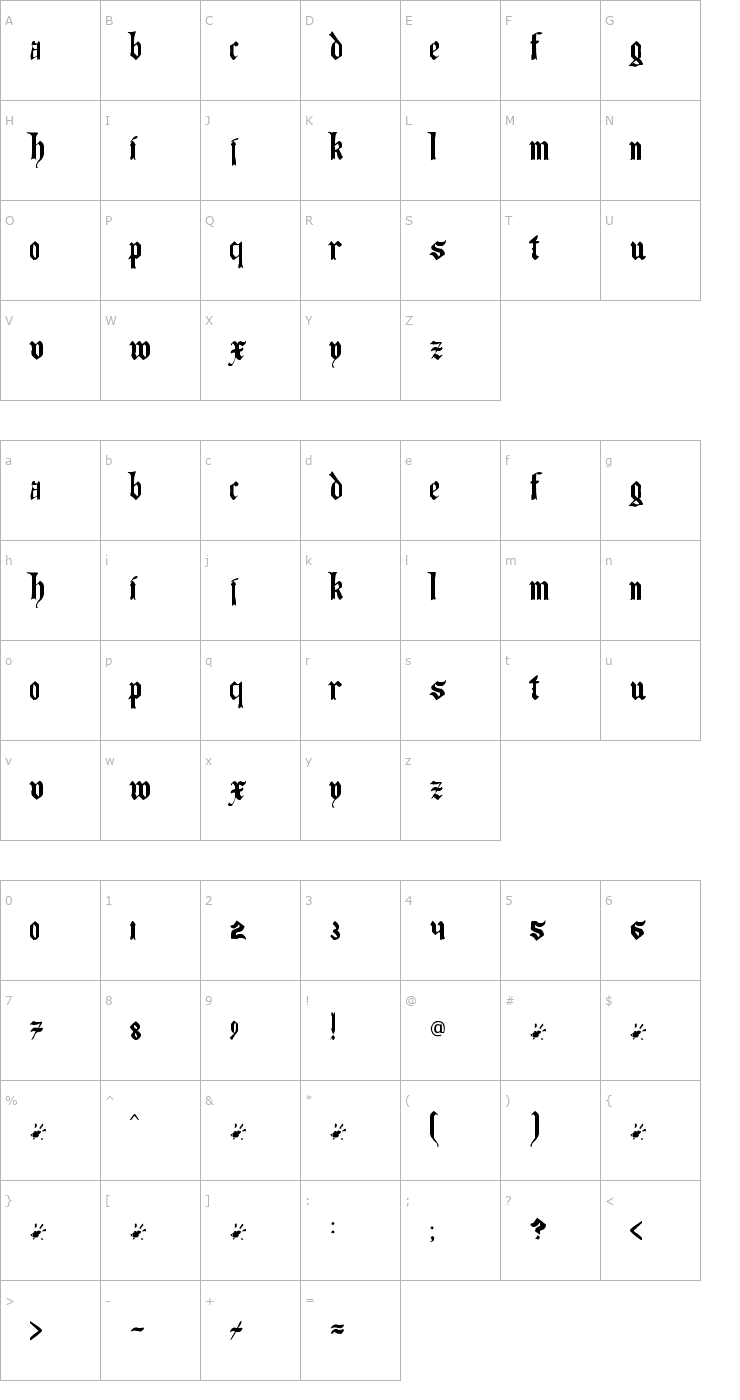 Character Map The Art of Illuminating Font