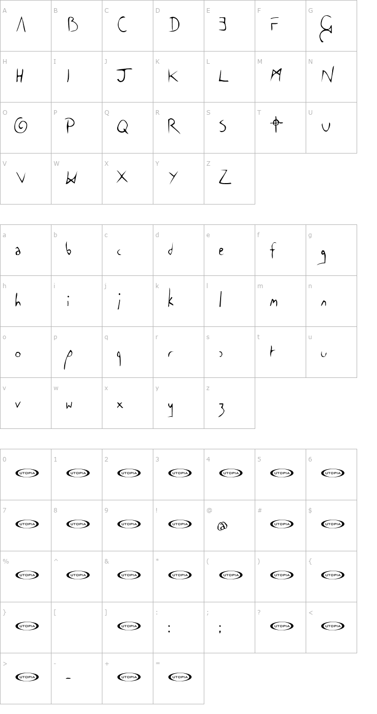 Character Map The Cowboy Font Font