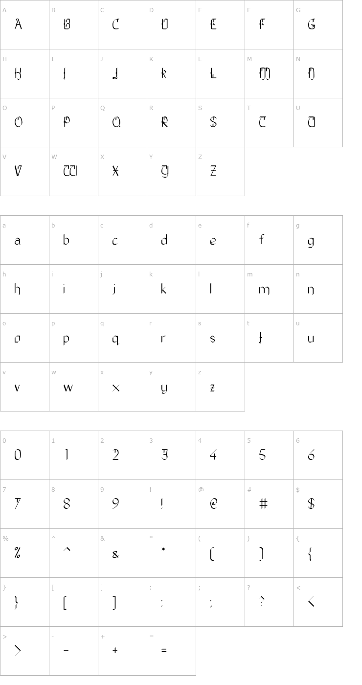 Character Map The Daily Blah Font