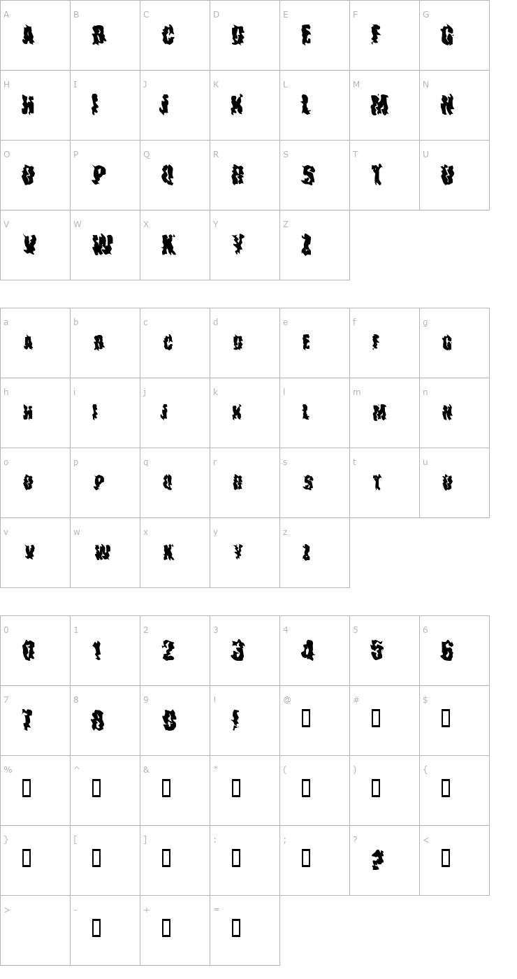 Character Map The Drips Font