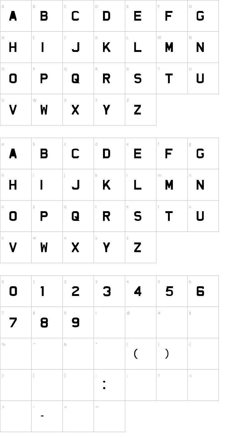 Character Map The Fragile Bold Caps Font