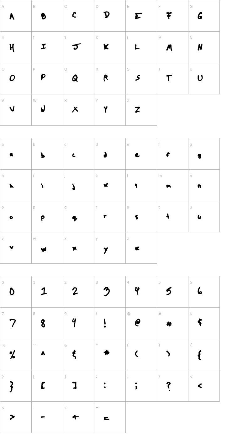 Character Map The Kool Font Font