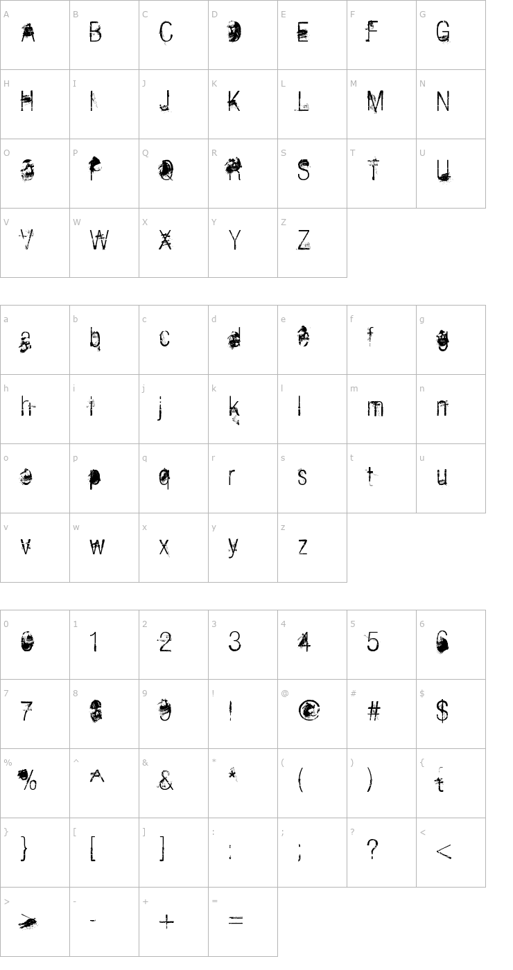 Character Map The Last Soundtrack Font