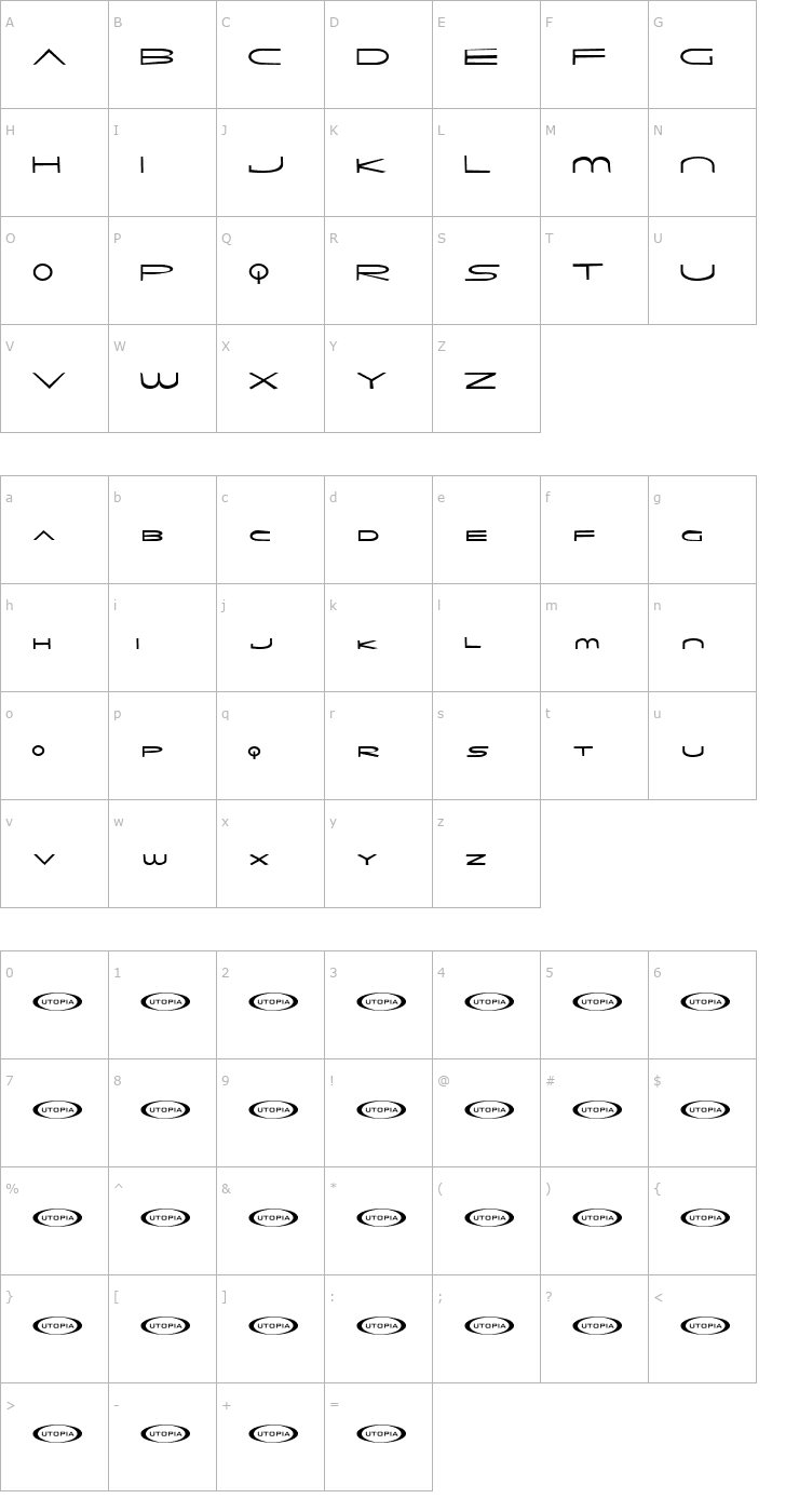 Character Map The Monkies Ate My Soul Font