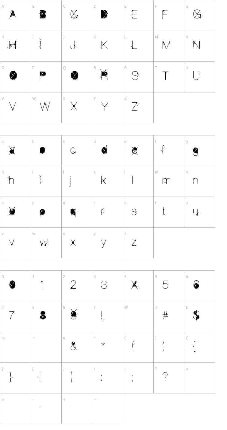 Character Map The Poison Font