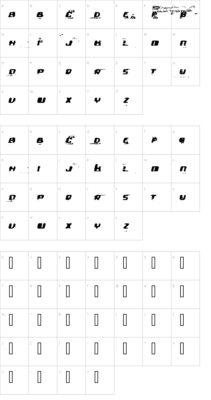 Character Map The Ultra Font