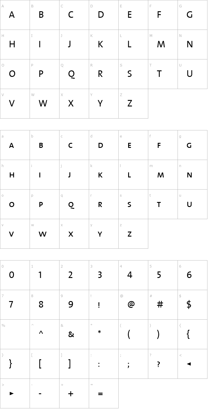 Character Map TheMix- Caps Font