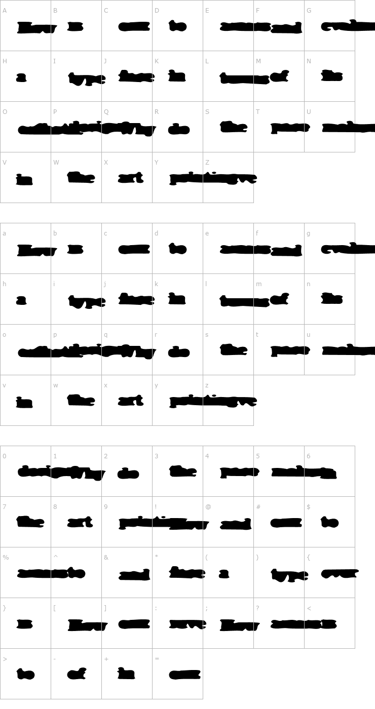 Character Map ThePrintedWord Font