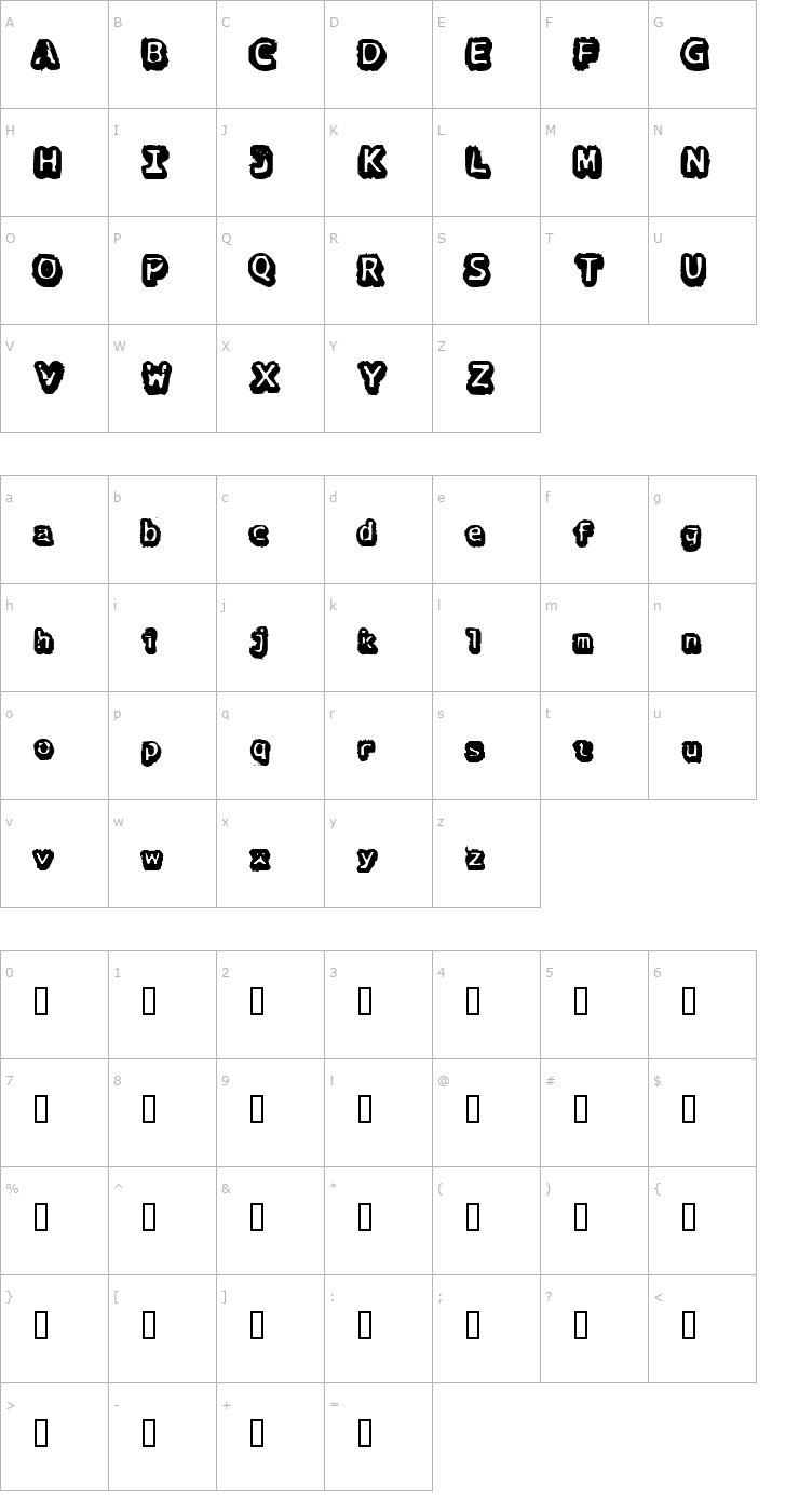 Character Map There Goes the Neighborhood Font