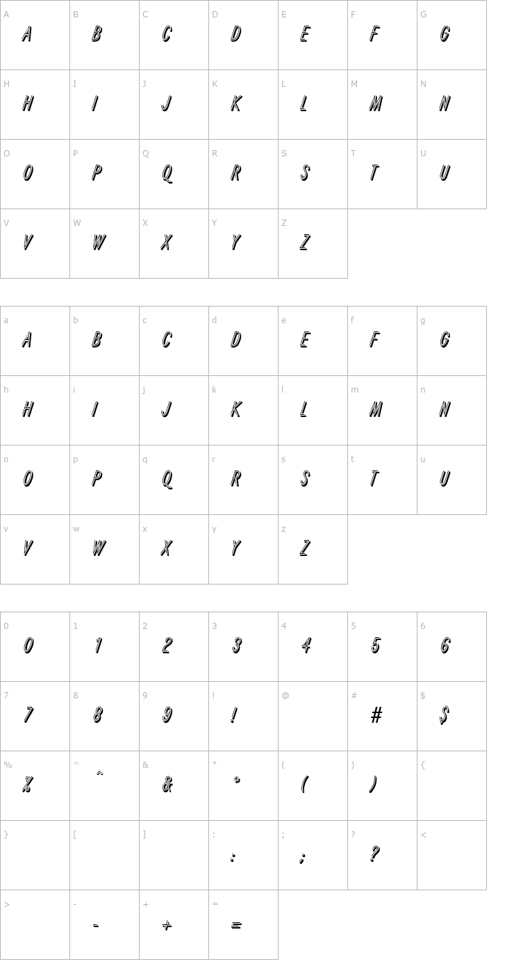 Character Map TheresaBecker Font