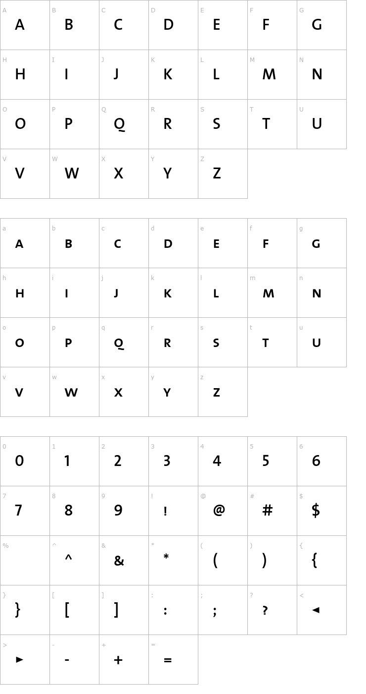 Character Map TheSans SemiBold Caps Font