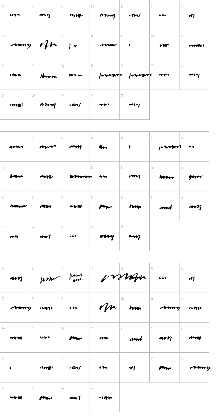 Character Map TheWrittenWord Font