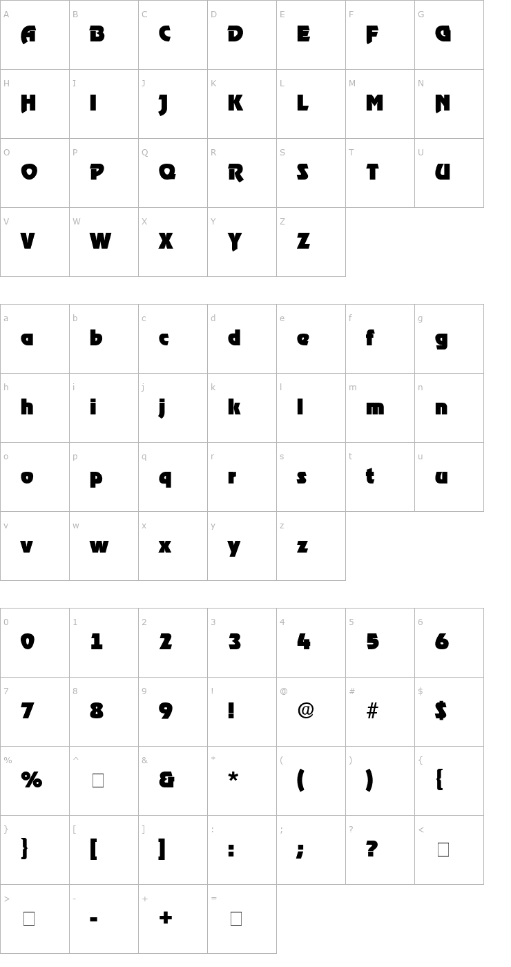 Character Map Thimba Display SSi Font