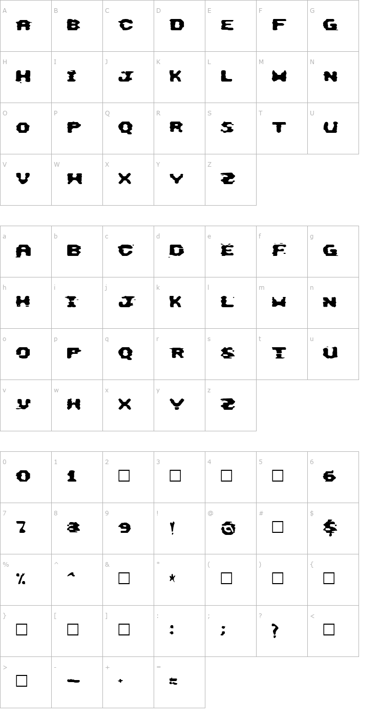 Character Map This Emulation Font