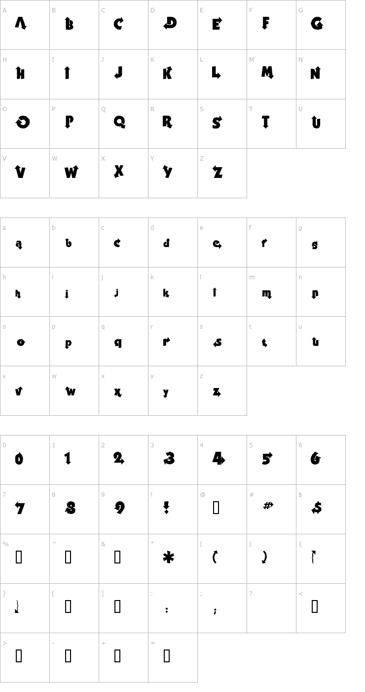 Character Map ThisWay Font